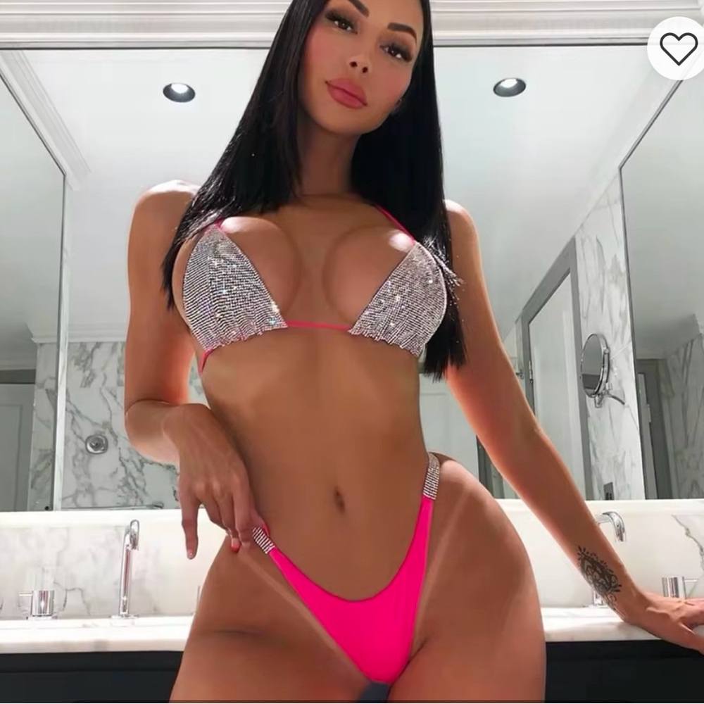 Sparkling Pink and Silver Bikini Set
